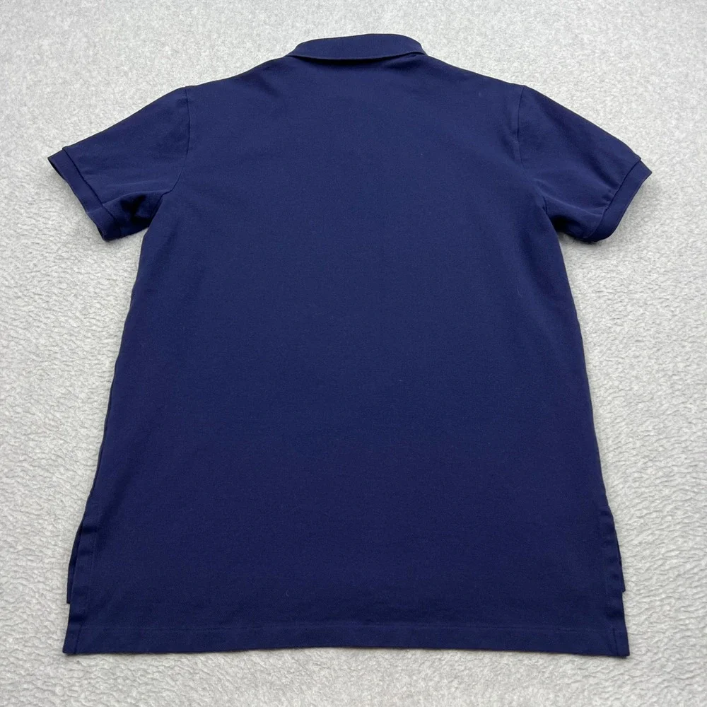 Polo Ralph Lauren Polo Shirt Mens Medium Blue Knit Stretch Slim Fit Pony Logo